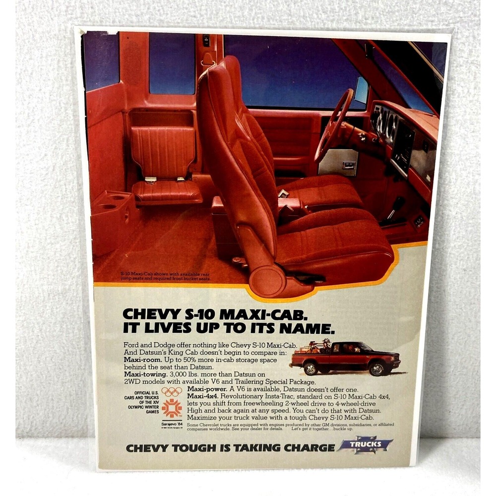 Vintage Print Ad 80's Chevy S-10 Truck Genuine Magazine Advertisement Ephemera